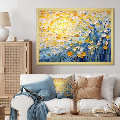 Blossoming Summer Buttercups Flower Field - Flowers Canvas Print (no texture), Floral Wall art