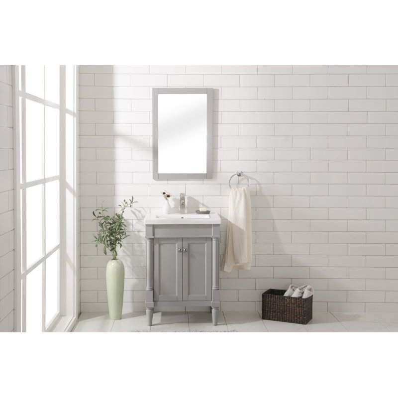 Ensemble de meuble-lavabo simple 24 po Jaida, Gris