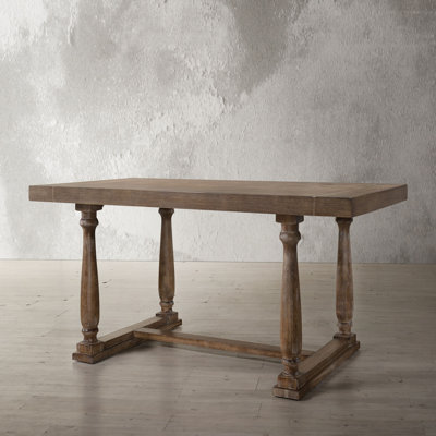 Weathered Gray Oak Finish Dining Table