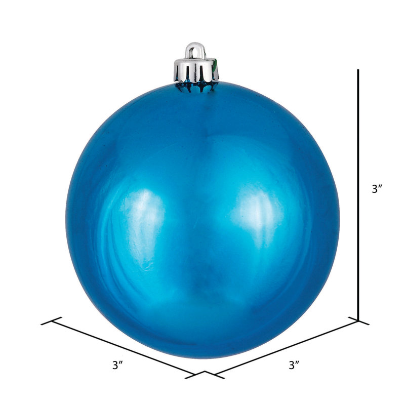 Ornements de boule de Noël incassable 32ct brillant, Turquoise brillant