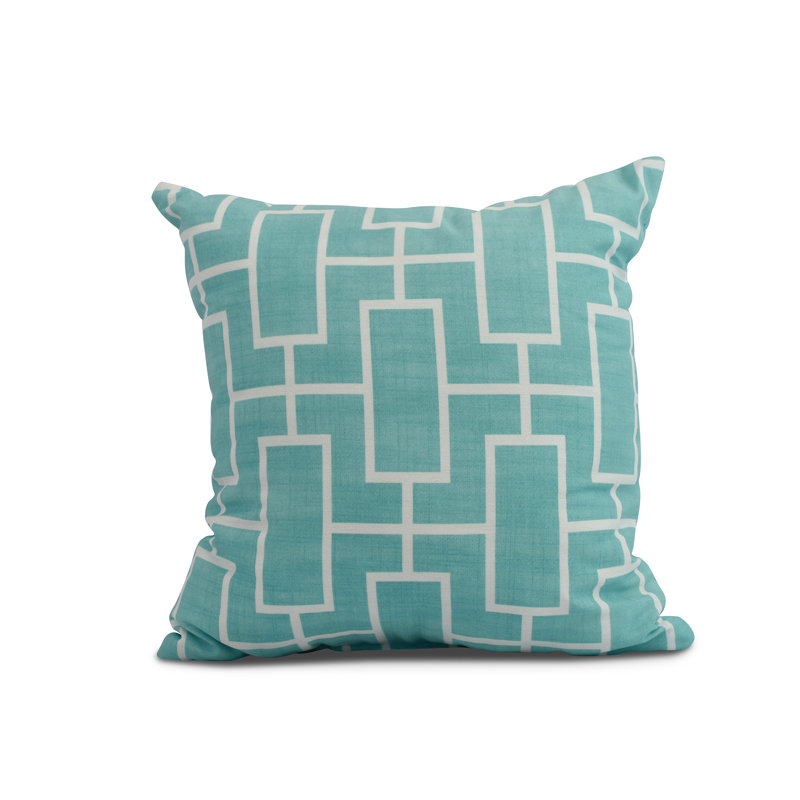 Housse et insert de coussin carré Palm Beach, Turquoise, 16 po x 16 po