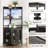 Corner Bar Cabinet with LED Lights & Power Outlet – 5-Tier Wine Storage, Coffee Bar & Display Shelf