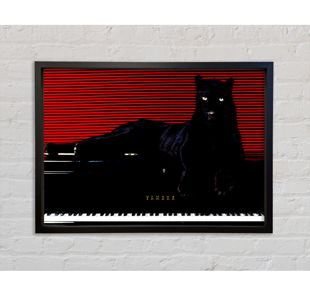 Black Panther Piano - Einzelner Bilderrahmen Kunstdrucke auf Leinwand