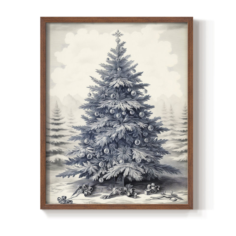 «Christmas Holiday Art» CDLxxxv, reproduction d'art encadrée - bois massif, H 11 po x l 9 po, Noyer