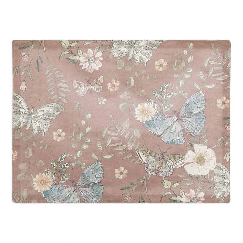 Papillons sur un napperon d'extérieur, Rose, Butterfly