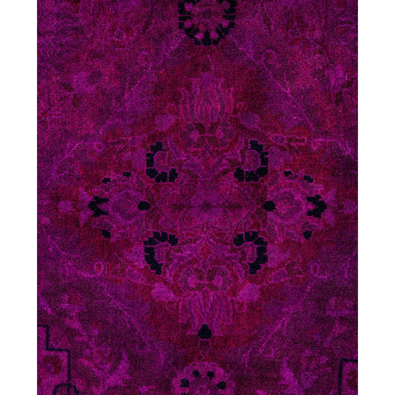 Overdyed One-of-a-Kind 8' 1" x 8' 1" Hand Knotted Area Rug