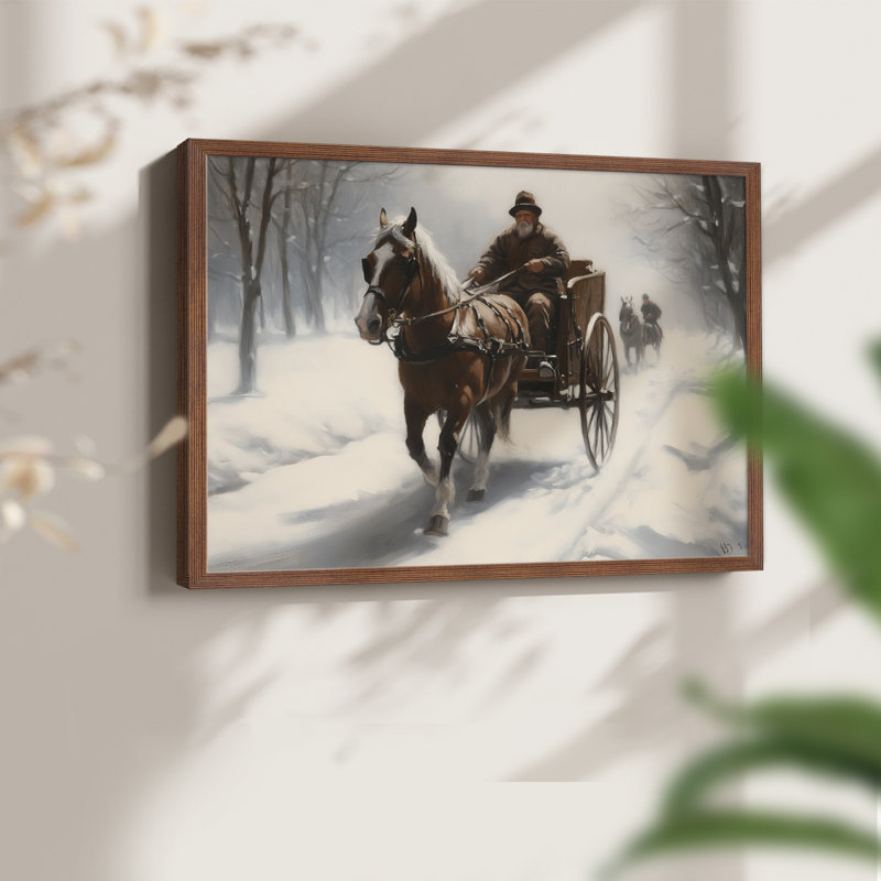 Art de Noël - DCCDXLLII - Reproduction encadrée - Restickable, H 22 po x l 28 po, Noyer