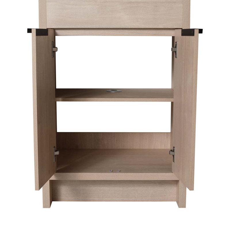 24'' Single Bathroom Vanity with Sink, Plain Light Oak