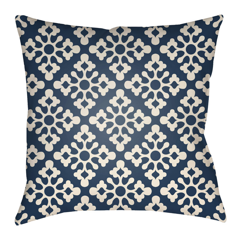 Litchfield Ladson Floral Throw Pillow, 16" H x 16" W, Kelly Green/Ivory
