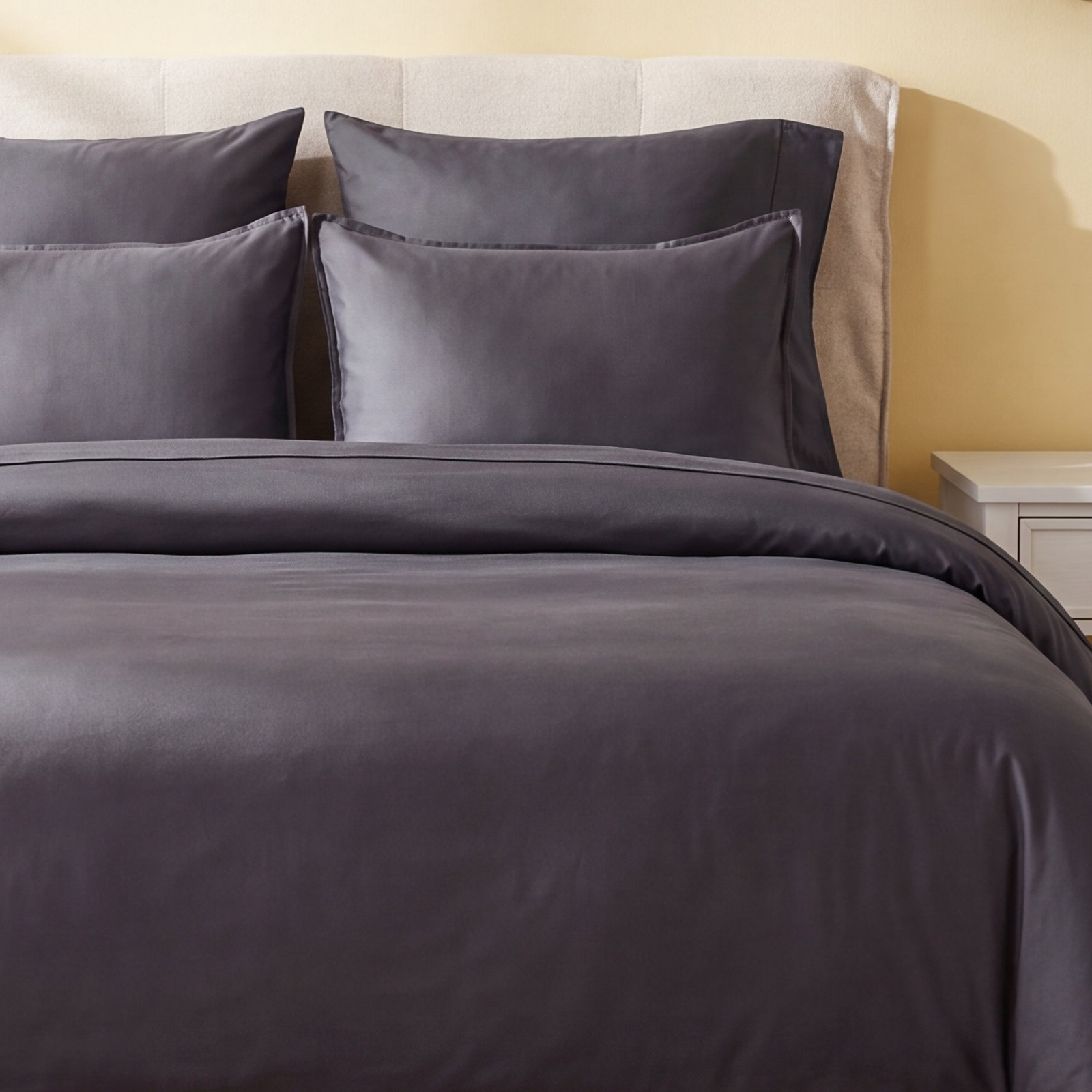 Parker Rayon Sateen Duvet Cover Set, Twin Duvet Cover + 1 Standard Shams