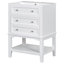 Meuble-lavabo 24 po avec lavabo, structure en bois massif, tiroir et tablette ouverte pour le rangement et la décoration