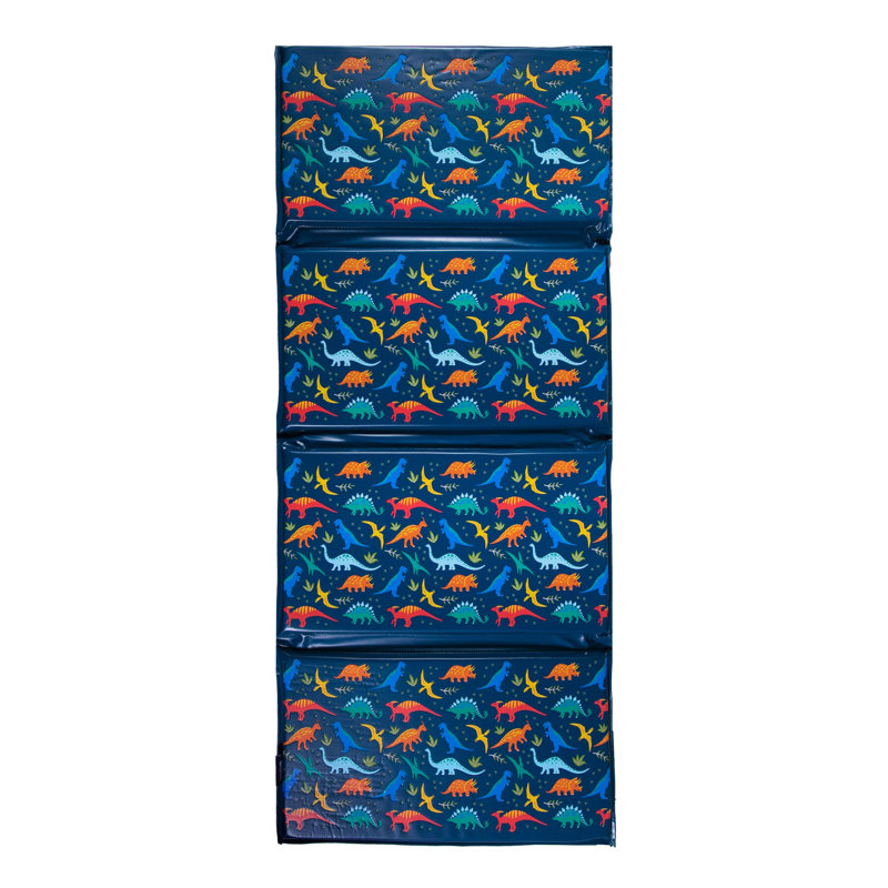 Wildkin Kids Vinyl Nap Mat – Foldable, Durable Rest Mat for Daycare & Preschool - Trains, Planes, and Trucks