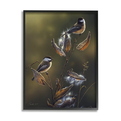 " Sunlit Nature Birds Perched " by Daniel Smith Painting Print