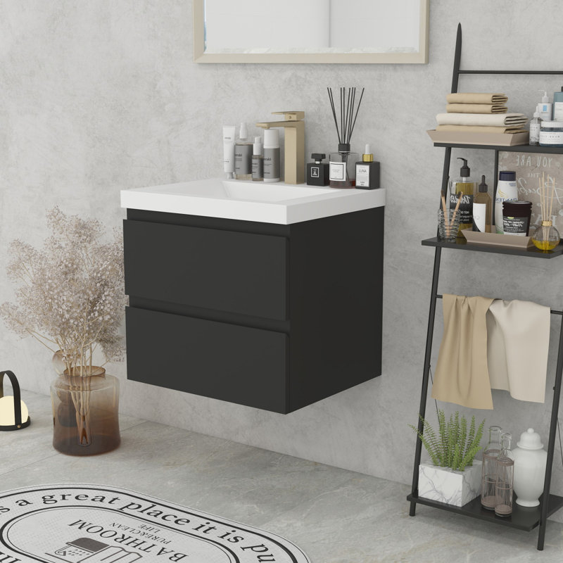 Wall Mounted Bathroom Vanity, Black