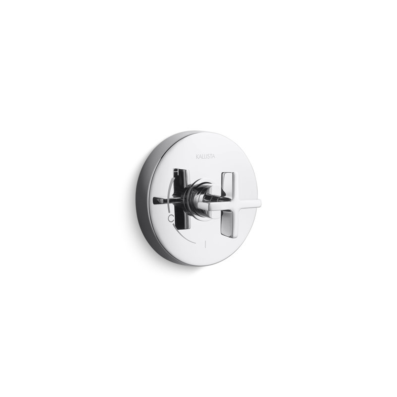 One™ Pressure Balance Trim, Cross Handles, Chrome