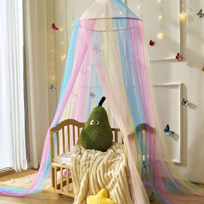 Princess Rainbow Bed Canopy, 66 X 270Cm, Pink Blue