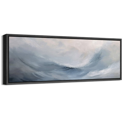Blue Ocean Waves Nautical Seascape Extra Large Pictures Framed Canvas Print Wall Art