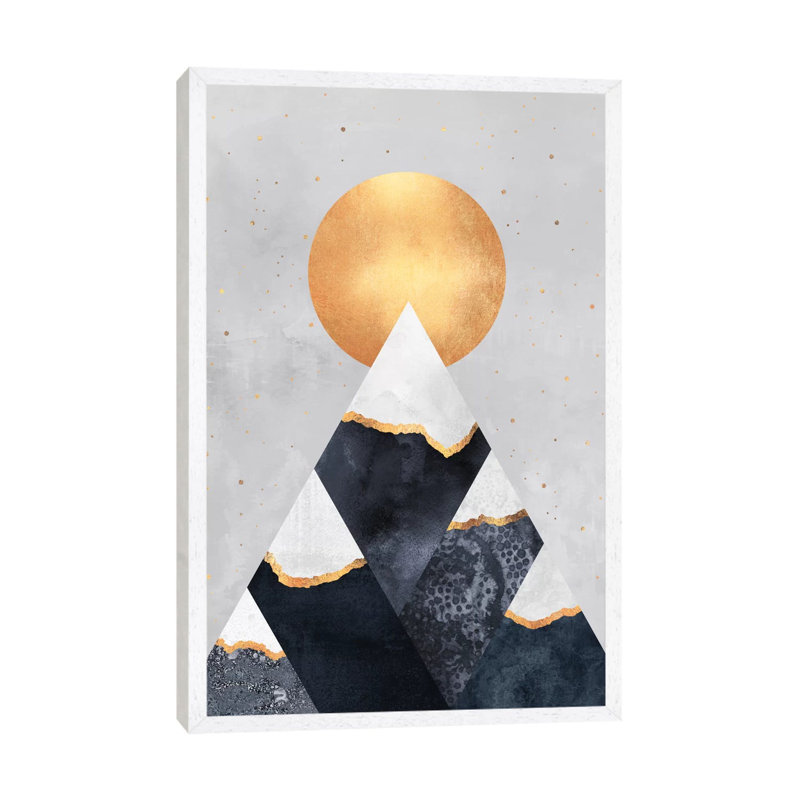 Winter Mountains - Print on Canvas, 152.5 cm H x 101.5 cm W, White Framed