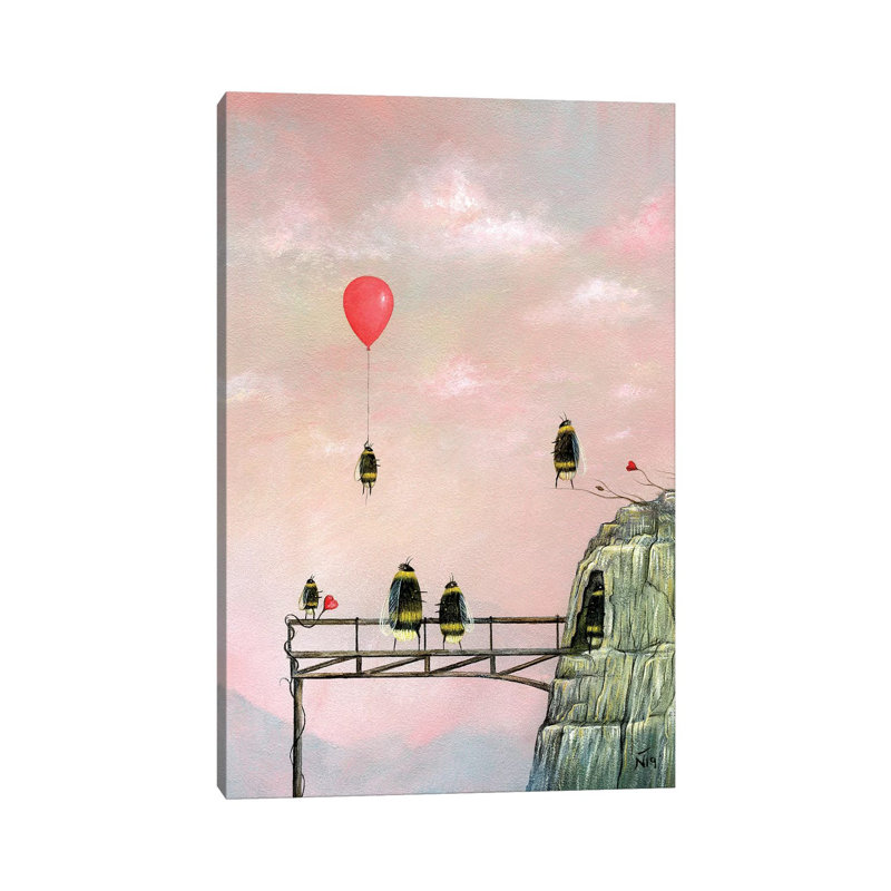 «The Bridge» par Neil Thompson - peinture sur toile tendue, H 26 po x l 18 po x 1,5 po