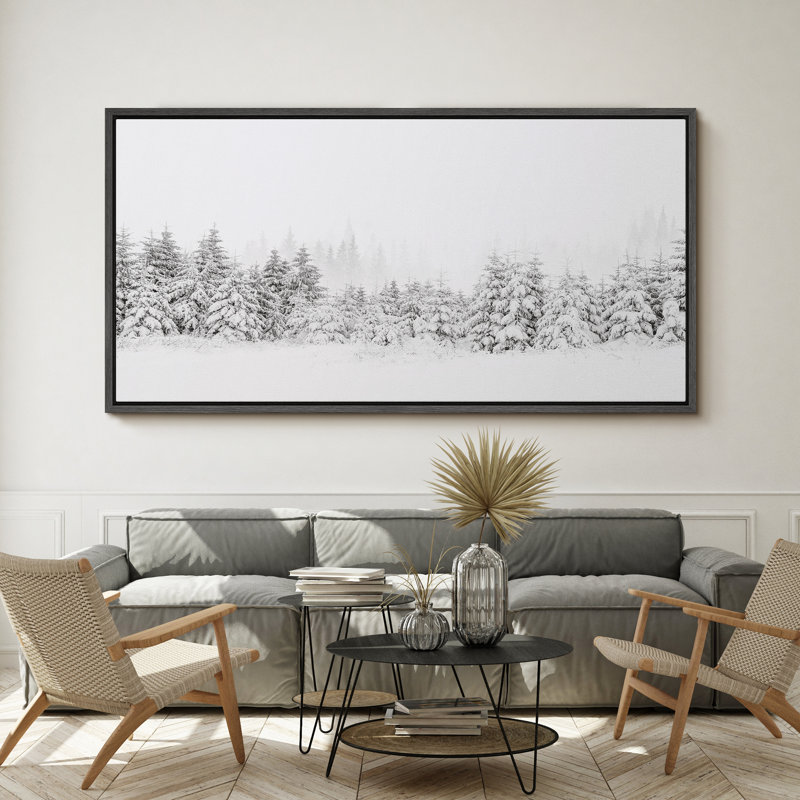 «Winter Wonderland Snowy Pine Forest Nature Landscape», reproduction d'art sur toile, H 30 po x l 60 po