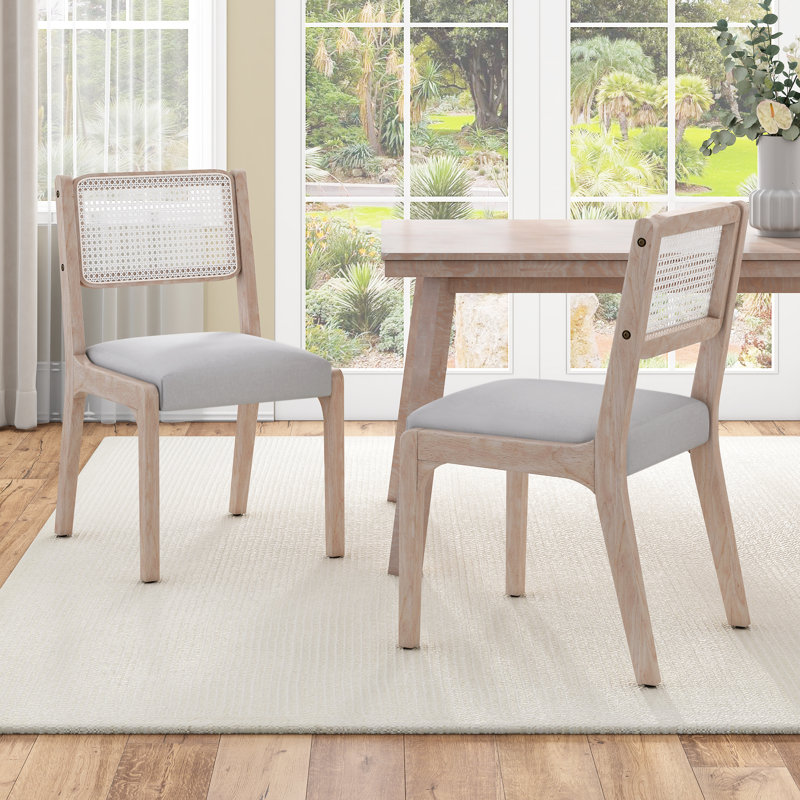 Ensemble de 2 chaises de salle à manger Modern, Bois, Beige