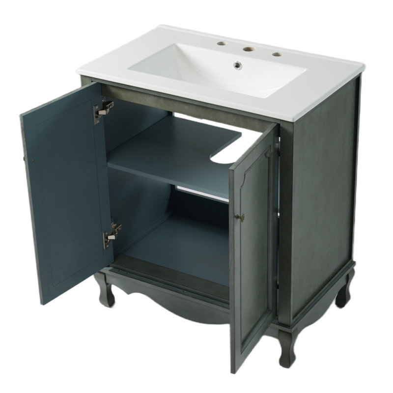 Meuble-lavabo rétro 30 po avec pieds réglables
