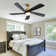 52 Inch Modern Ceiling Fan With Dimmable LED Light 5 Solid Wood Blades Smart Remote Control Reversible DC Motor
