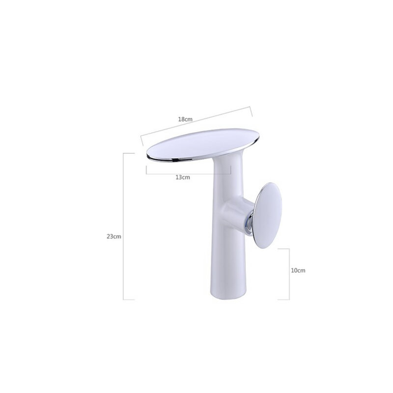 Robinet de salle de bain à un trou, Blanc / Chrome