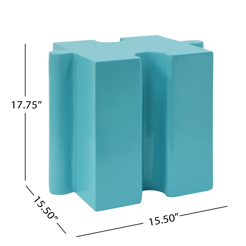 Keagan Art Modular Convex Edge MGO Side Table, Light Blue