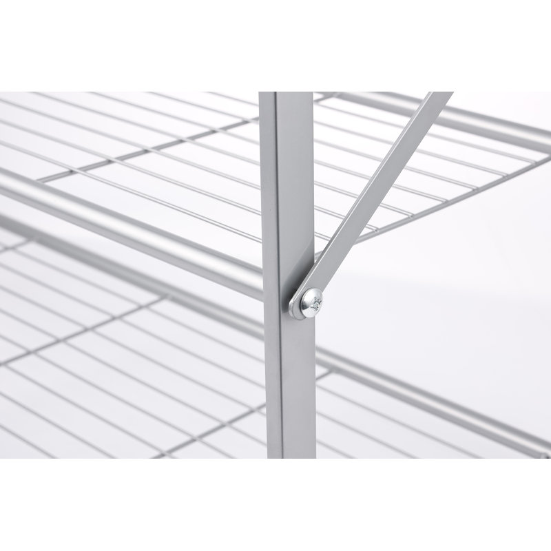 Brunsville 27.5'' W Metal Storage Rack, Silver