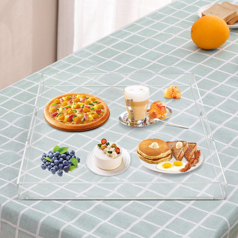 Acrylic Serving Tray, 1.97" H x 18.9" W x 18.9" D