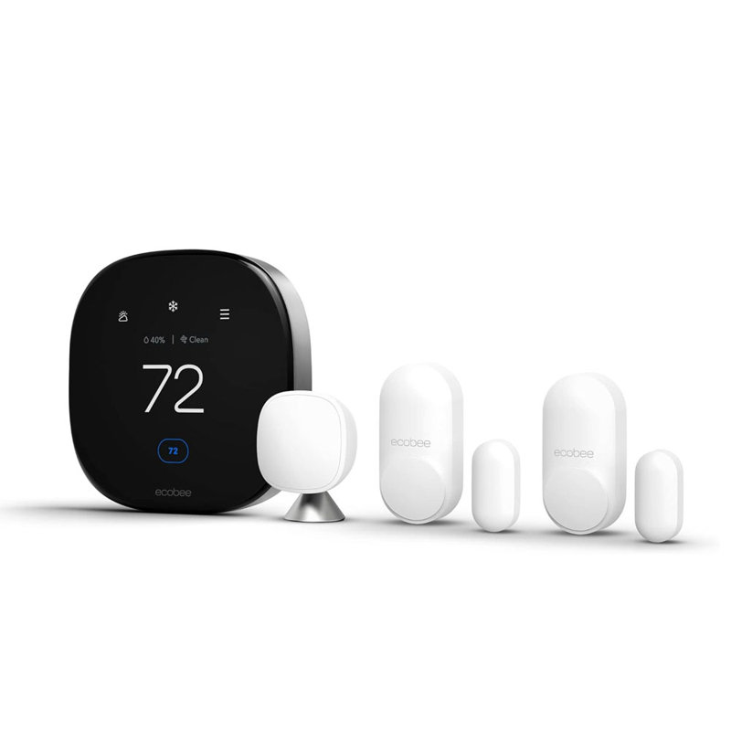 Smart Thermostat Premium with Siri and Alexa and Built in Air Quality Monitor and Smart Sensor with SmartSensor for Doors and Windows 2-Pack