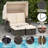 Rattan Daybed w/ Adjustable Backrests & Retractable Canopy for Patio-1847037924