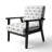 Black Circle Pattern - Velvet Upholstered Patterned Accent Arm Chair