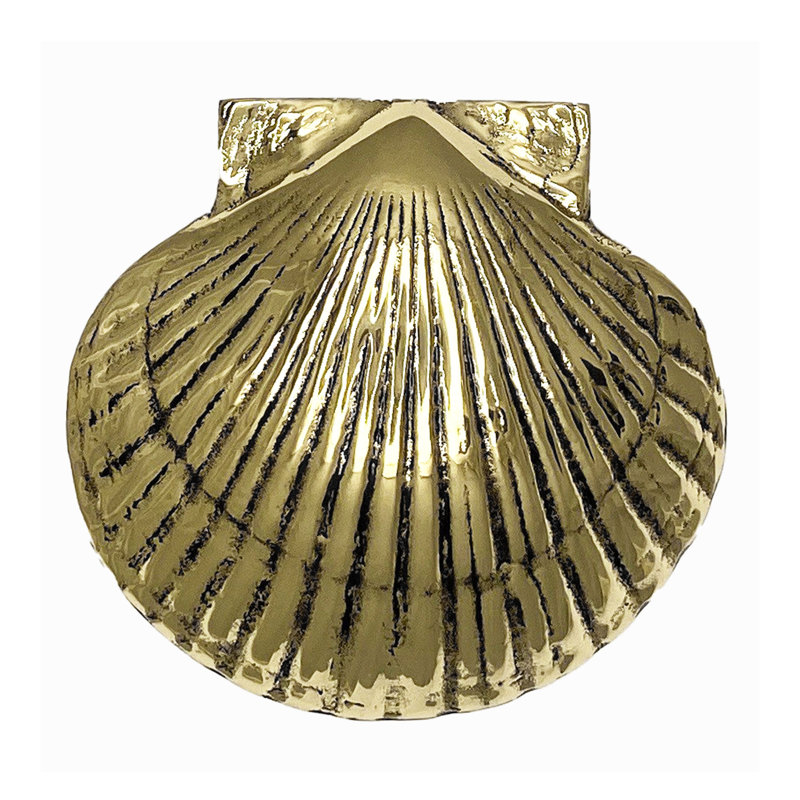Scallop Door Knocker, Brass, 5.25" x 5.5" x 2"