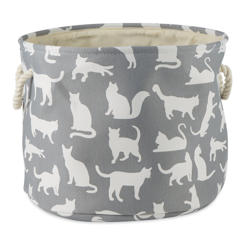Panier en tissu Pet Cats Meow, gris, H 12 po x l 10 po x P 16 po