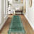 Scalloped Edge Area Rug 2' x 6' Low-Pile Stain-Resistant Fabric Non-Slip Backing Neutral Green Carpet for Living Room Bedroom and Nursery-913248240-913247240