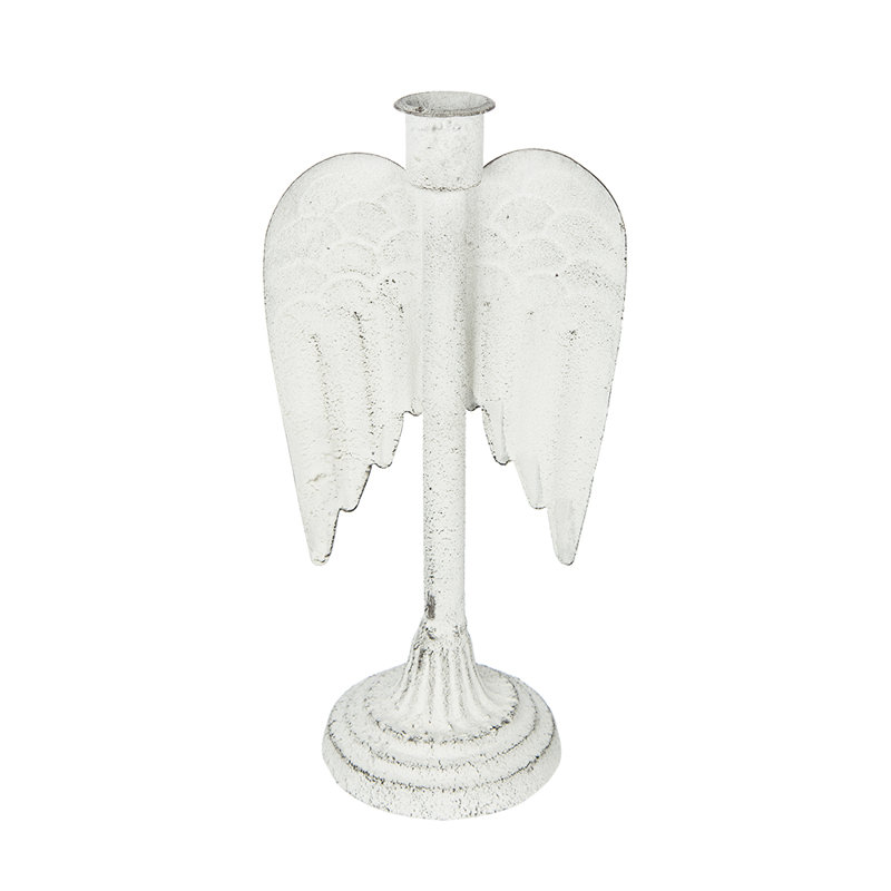 Bougeoir de table en fer, H 8,9 po x l 4,3 po x P 3 po