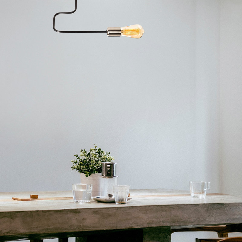 Luminaire suspendu à 1 lumière Dereham, Noir / nickel