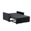 Causeuse convertible en velours noir l 53,5 po Maeve avec capitonnage et poche latérale