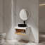 Meuble-lavabo mural 24 po, lavabo vasque rond, tablette ouverte-129410044