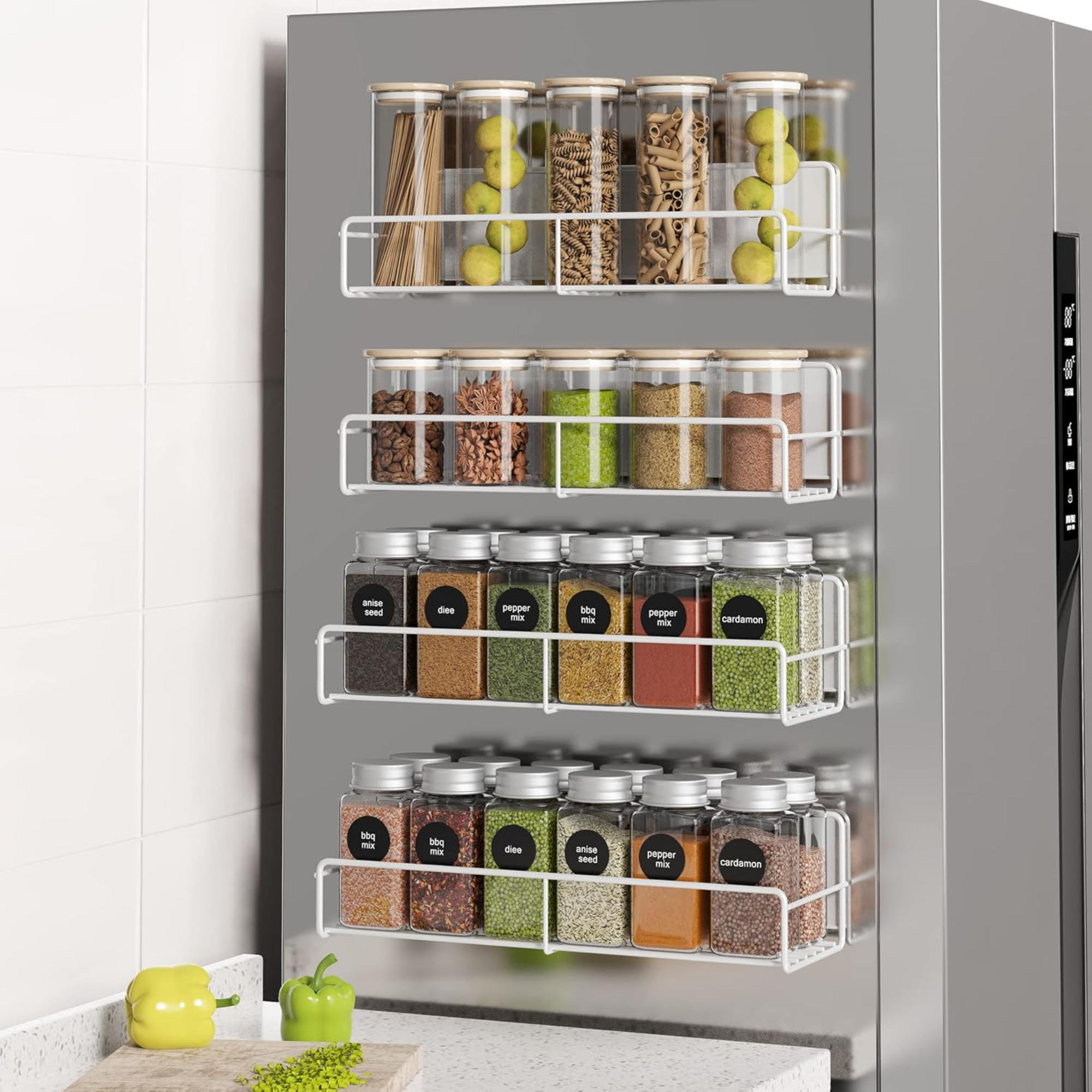 Refrigerator Organizers And Storage Czzoypi Magnetic Spice Rack