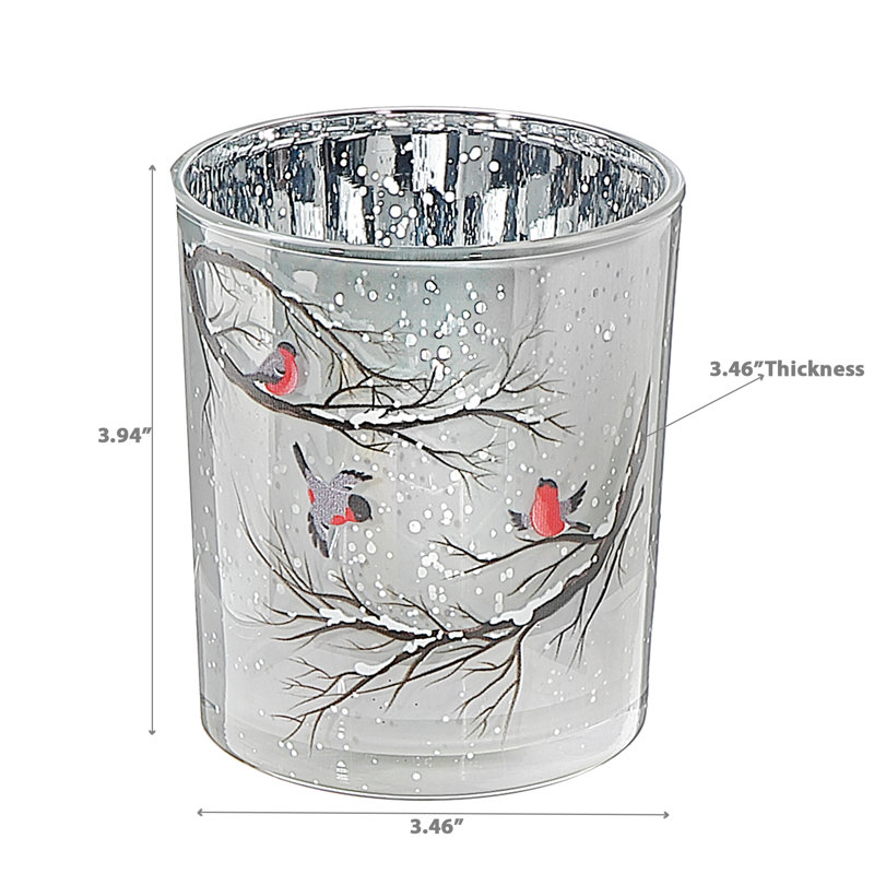 Bougeoir en verre grand oiseau - ensemble de 2, H 5 po x l 5 po x P 5 po