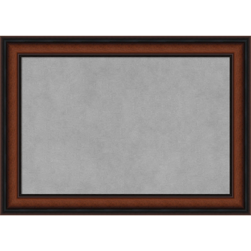 Tableau magnétique encadré étroit noyer de Chypre, H 15 po x l 21 po