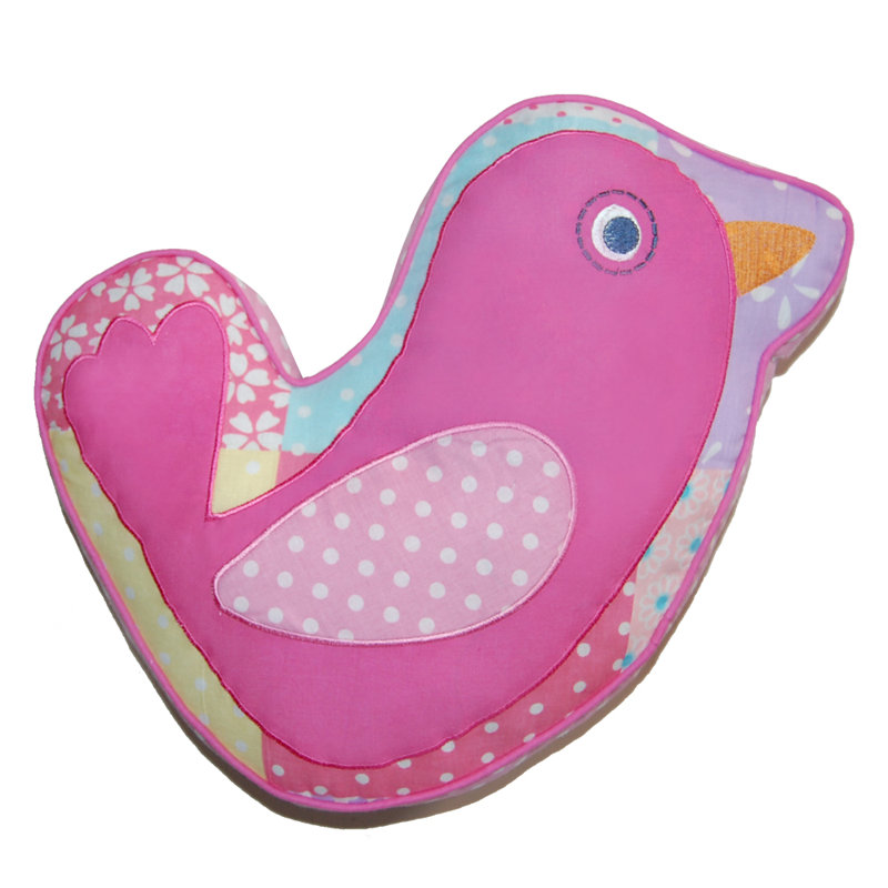  Pink Bird Decorative Cotton Pillow
