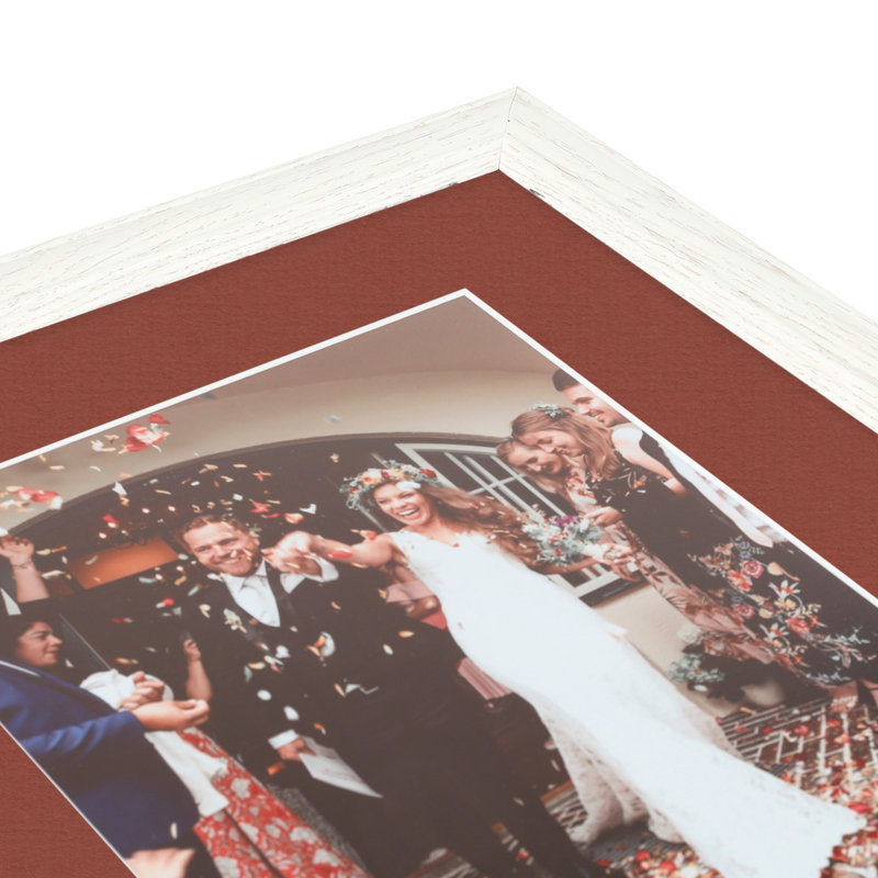Cadre pour photo simple en bois blanc cassé 3 po x 5 po, Cognac