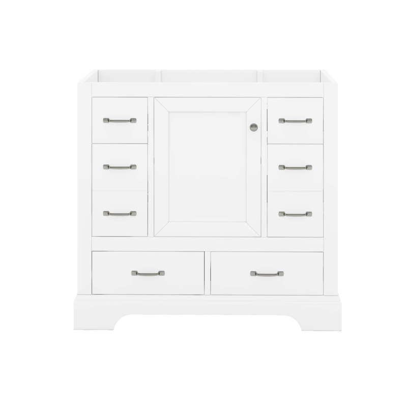 Meuble-lavabo 36 po sans lavabo, séparateur de tiroir multifonctionnel, tablette réglable, Blanc