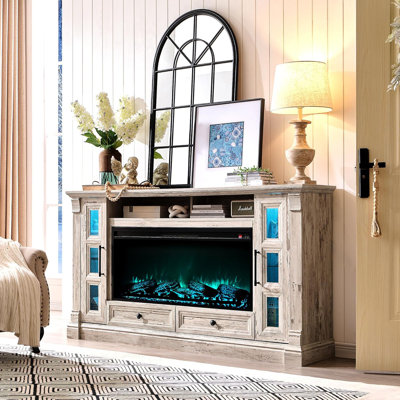 Farmhouse Tv Stand With Electric Fireplace