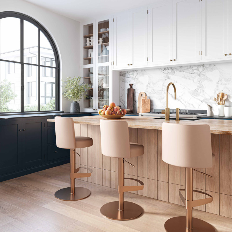 Upholstered Adjustable Height Bar Stool