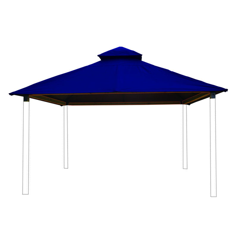 Fixation de toit L 12 pi. D Pavillon de jardin en bois massif, H 141,5 po x l 144 po x P 144 po, Royal classique